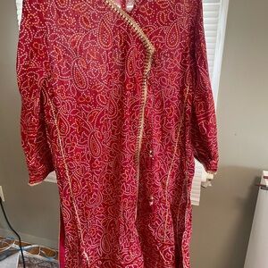 Elegant Red suit with Gold Accents